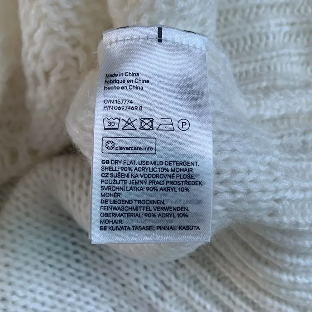 L.O.G.G. Open knit crew neck mohair sweater sz med Like New